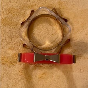 Ted Baker Acrylic Gold Bow Square Bangle Bracelet